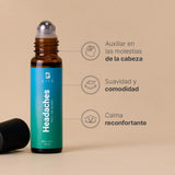 ▶ B Life  Kit de 3 Roll On Corporales de 10 ml. Aceites Esenciales Auxiliares para una calma reconfortante. Roll On Headaches B Life
