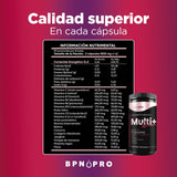 Multivitaminico Para Mujer | 180 Cápsulas | Vitaminas con Colágeno, Curcuma y Pimienta Negra + Vinagre de Manzana + Jengibre Biotina Acido Fólico