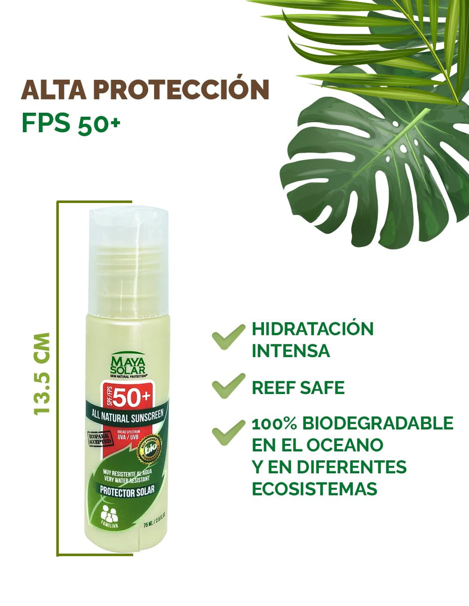 Maya Solar. Bloqueador Solar Ingredientes Naturales SPF 50+ 3 Piezas ...
