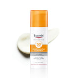 ▶ Eucerin Protector solar facial anti edad con ácido hialurónico FPS 50+, Sun, 50 ml
