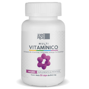 Vitaminas para Mujer - Multivitaminico Mujer - Compuesto con Omega 3, Vitaminas B C D, Colágeno y más - 30 Cápsulas 1 Mes de Suministro - Sin azucar Sin Gluten - ZeroNovo