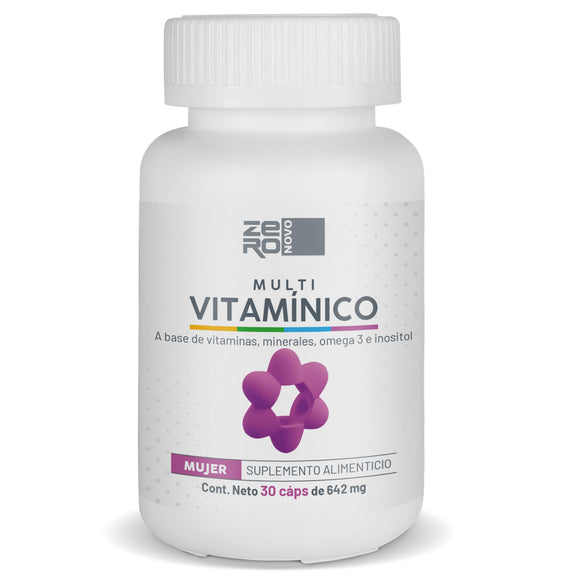 Vitaminas para Mujer - Multivitaminico Mujer - Compuesto con Omega 3, Vitaminas B C D, Colágeno y más - 30 Cápsulas 1 Mes de Suministro - Sin azucar Sin Gluten - ZeroNovo