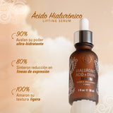 XAMANIA Ácido Hialurónico y DMAE. Serum Facial Reafirmante con Efecto Lifting. 100% Orgánico. Antiarrugas | Antioxidante | Acción Tensora- 30 ml