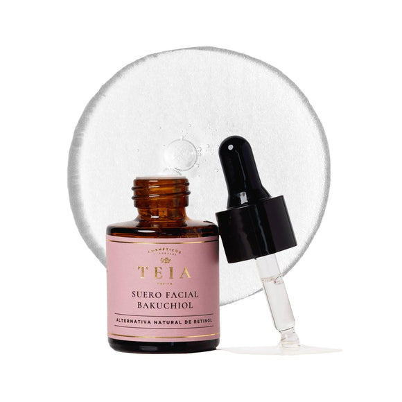 TEIA COSMETICOS Serum facial 2% Bakuchiol reduce arrugas y líneas de expresión, alternativa natural al retinol