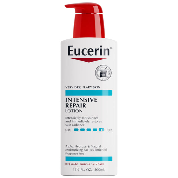 ▶ Eucerin Lotion, Intensive Repair, Rich Very Dry Skin, 16.9 Ounce Bottle