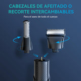 Afeitadora Corporal Masculina 2 en 1, Kensen IPX6 Impermeable Rasuradoras para Hombre para Barba, Axilas, Pecho, Piernas y Genitales con Pantalla LED, Peine Límite Ajustable (1-10 mm)