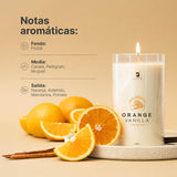 ▶ B Life  Vela de Soya para Masaje Corporal 120 Horas de Duración. Aroma Orange Vainilla. 100% Natural 600 g. B Life