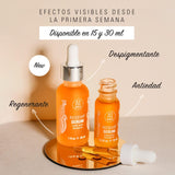 XAMANIA. Serum Rico en Vitamina C. 100% Aceite Rosa Mosqueta Orgánico. Suero Facial para el Tratamiento del Acné, Manchas y Estrías. Antiedad y Regenerante. Skin Care Orgánico - Cruelty Free [15 ml]