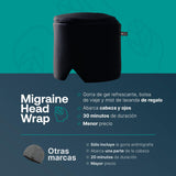 ▶ B Life  Gorra de Gel Refrescante, Gorra Negra con Compresas para Frío o Calor. B Life Migraine Head Wrap. (Mediano)