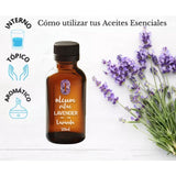 OLEUM VITAE Aceite Esencial de Lavanda 120ml. Lavandula Angustifolia. 100% Puro y Orgánico. Certificado USDA ORGANIC. Aplicación Interna, Externa y Aromática.