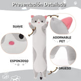 Shoonlo Almohada de Peluche de Gato, 90cm Kawaii Almohada Larga de Felpa, Peluche Suaves de Animal para Abrazar, Juguete de Gato de Regalo para Novia (Rosa)