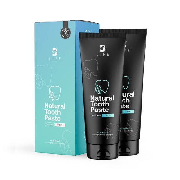 Pasta Dental Natural para Cuidado Integral Bucal, Toothpaste con más de 94% de Ingredientes Naturales, Paquete de 2 Unidades de Pasta de Dientes. B Life Organic Toothpaste. (2 Unidades)