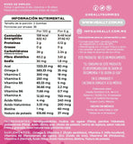 Multivitamínico para Mujer, Gomitas, Para Mayor Energía, Sabor Fresa y Granada, Con Ácido Hialurónico y Omega-3, Vitaminas A, B, C y E, 100% Natural, Sin Azúcar y Gluten, Heally