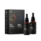 ▶ B Life  Kit de Sérum de Día y Noche para Rostro de 60 ml C/U con 96% de Ingredientes Naturales. Adicionado con Vitamina C y Ácido Hialurónico. Skincare Antiarrugas. Kit Serum B Life.