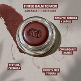 XAMANIA Tinta Multiusos 5en1 : Labial, Blush, Sombra, Contour & Iluminador | con Karité + Argán Orgánico | Acabado Radiante Natural | No Tóxico, Vegano, Cruelty Free | Clean Makeup Hecho en México (Topacio, 5g)