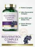 Carlyle Resveratrol 1800mg 180 Capsulas sin OMG y sin gluten Complejo potente