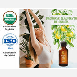 OLEUM VITAE Aceite Esencial de Limón 120ml. Citrus Limonum. 100% Puro y Orgánico. Certificado USDA ORGANIC. Aplicación Interna, Externa y Aromática.
