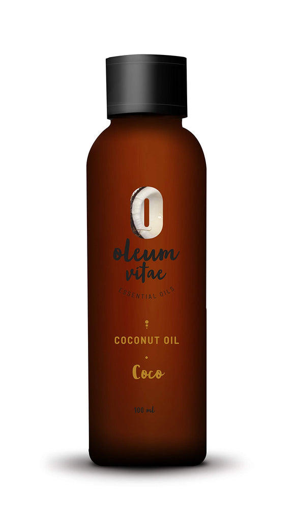 OLEUM VITAE Aceite Esencial Fraccionado de Coco, Cocos Nucifera. Conductor en la Aplicación de Aceites Esenciales. 100ml. Hecho en India
