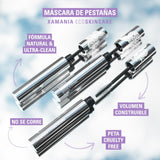 XAMANIA Máscara de Pestañas Karité + Argán - Alarga, Volumen y Nutre | Cepillo Doble Vista | Libre de Microplásticos, Vegana y Cruelty Free | Pestañas Sensibles | Hecho en México (Negro, 6g)