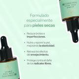 TEIA COSMETICOS Suero facial oleoso para piel seca hidratante y nutritvo con Rosa Mosqueta, Macadamia, Aguacate