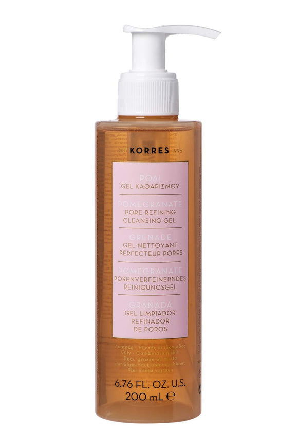 KORRES Pomegranate Pore Refining Cleansing Gel 200ml, 6.76 Fl Oz