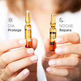 ▶ ISDIN Isdinceutics day & night flavo-c melatonin & ultraglican, serum facial antioxidante, hidratante y reparador con vitamina c, 20 ampolletas