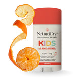 ▶NaturalDry  Kids - Desodorante infantil unisex Natural para niños - Sin aluminio - Sin parabenos - Aroma Mandarina - En barra (2 Unidades)