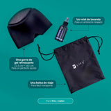 ▶ B Life  Gorra de Gel Refrescante, Gorra Negra con Compresas para Frío o Calor. B Life Migraine Head Wrap. (Mediano)