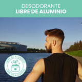 ▶NaturalDry  - Men Intense - Desodorante natural con ALUMBRE unisex para deportistas - No obstruye los poros - Sin aluminio - Sin parabenos - Elimina el mal olor - con aceite esencial de Trea Tree y Romero - Barra (1 unidad)