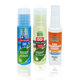 Maya Solar Kit de Bloqueador Solar fps 50+ en Crema, Crema para Despues de Asolearse (AfterSun) y Repelente. Ideal para Viajes en Cabina de Avion.