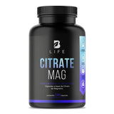 Citrato de Magnesio Puro | 2400 mg por porción de 240 caps. Alta absorción. Ingredientes Naturales. Citrate Mag. B Life.