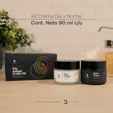 ▶ B Life  Kit Crema Día y Noche para Rostro de 90 ml C/U. Ingredientes Naturales. Adicionada con Vitamina C y Ácido Hialurónico. Kit Day and Night Cream B Life.