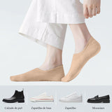 Calcetines Invisibles para Mujer, Tines Cortos mujer de Finos y Transpirable, Calcetas Mujer que Absorben la Humedad Verano, Calcetines Algodón Antideslizantes de Silicon, Nude, 12 Pares, EU37-42