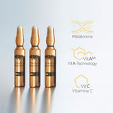 ▶ ISDIN Isdinceutics flavo-c melatonin, serum facial reparador de noche con vitamina c, estimula las defensas antioxidantes de la piel, 10 ampolletas