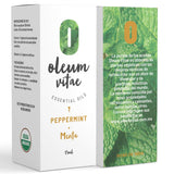 OLEUM VITAE Aceite Esencial de Menta. Mentha Piperita.100% Puro y Orgánico. Certificado USDA ORGANIC. Aplicación Interna, Externa y Aromática. 15ml