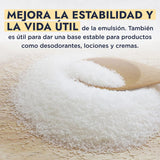 ▶ HEBBE  - Ácido Esteárico Puro, Emulsionante y Espesante para Cosméticos, 1000 g