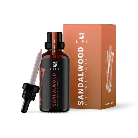 Aceite Esencial con Ingredientes Puros y Naturales, Aromalogía de 50 ml. Aceite Esencial Sándalo (Sandalwood) B Life