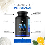Mezcla de Zinc, Magnesio, Vitamina C, Colágeno Hidrolizado, Vitamina B6 y Calcio. 150 Cápsulas. Ingredientes naturales. ZMA Blend B Life.