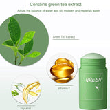 AQWEI - Mascarilla de té verde en barra para eliminar puntos negros en la cara, antiacné con extracto de té verde, limpia profundamente los poros, hidrata, mejora la piel, adecuada para hombres y mujeres de todo tipo de piel (té verde)