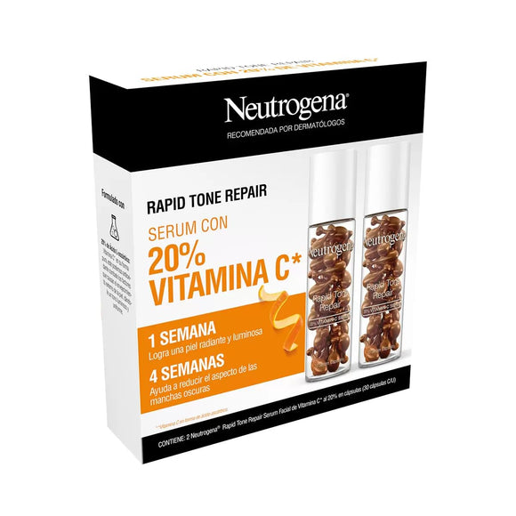 Neutrogena Rapid Tone Repair VITAMIN C SERUM 30CAP 2 Pack