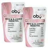 Oby Inositol Pure 40:1 Myo Inositol y D-Chiro Inositol, Acido folico, Zinc, Prebióticos | Vitaminas para Mujer | Oby Pure Inositol Polvo Mezcla 40:1 | 7 ingredientes (2 Pack para 120 dias)