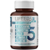 LIFEED 30 Cápsulas de Glucosamina y Condroitina | Colageno Hidrolizado, Calcio y Vitamina D | Suplementos Alimenticios con Vitamina para Articulaciones, Multivitaminico Hombre y Mujer Joint Support