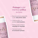 TEIA COSMETICOS Protector Solar Facial en Barra, FPS40, 100% Mineral con Color, Cobertura Alta, 4 Tonos (Claro)