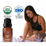 OLEUM VITAE Aceite Esencial de Lavanda 120ml. Lavandula Angustifolia. 100% Puro y Orgánico. Certificado USDA ORGANIC. Aplicación Interna, Externa y Aromática.