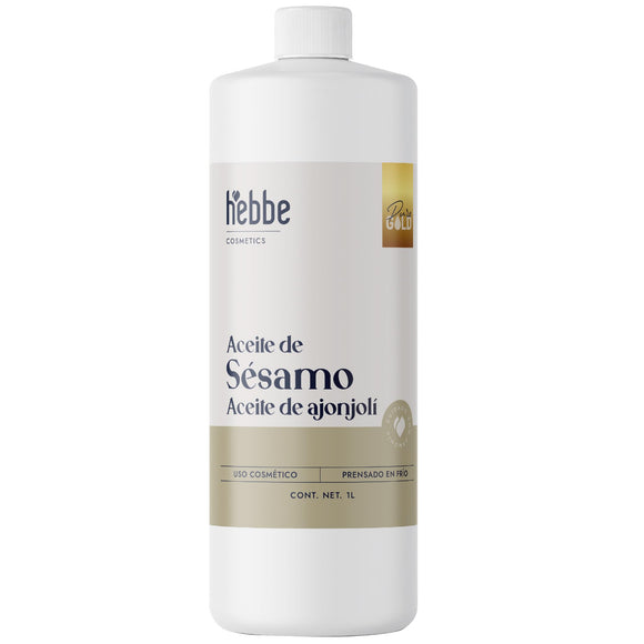 Hebbe - Aceite de Sésamo 100% Puro, Antioxidante e Hidratante para Piel y Cabello, 1L