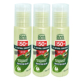 Maya Solar. Bloqueador Solar Ingredientes Naturales SPF 50+ 3 Piezas, Protección UVA/UVB de 98%, Resistente al Agua y Sudor, Natural y Seguro para Océanos - Aceptado en Ecoparques (75 ml c/u - 225 ml)