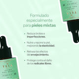 TEIA COSMETICOS Suero facial oleoso para piel mixta hidratante y nutritvo con Argán, Jojoba y Macadamia