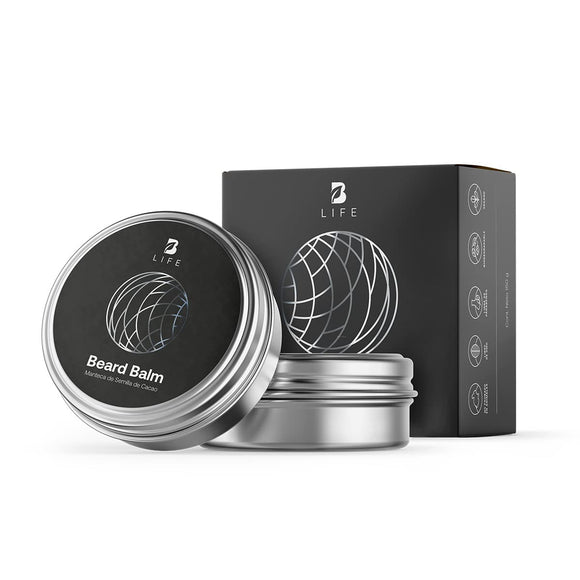 Bálsamo para Manejo y Fortalecimiento de Barba de 150 g. Ingredientes 100% Naturales, Cera para Bigote y Barba. Beard Balm B Life.