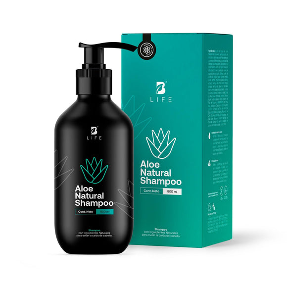 Shampoo Natural de 800 ml. Sin Sulfatos Ni Parabenos con Aloe Vera. Aloe Natural Shampoo B Life.
