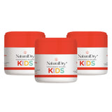 ▶NaturalDry  - Desodorante Kids - Infantil para niñas o niños - No obstruye los poros y elimina el mal olor - con bicarbonato - Sin aluminio - Sin parabenos - Aroma Mandarina - En tarro (3 unidades)